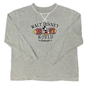 Vintage Walt Disney World Long Sleeve Mickey Mouse Embroidered T-shirt Size XL